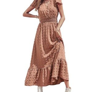 Tan boho maxi dress